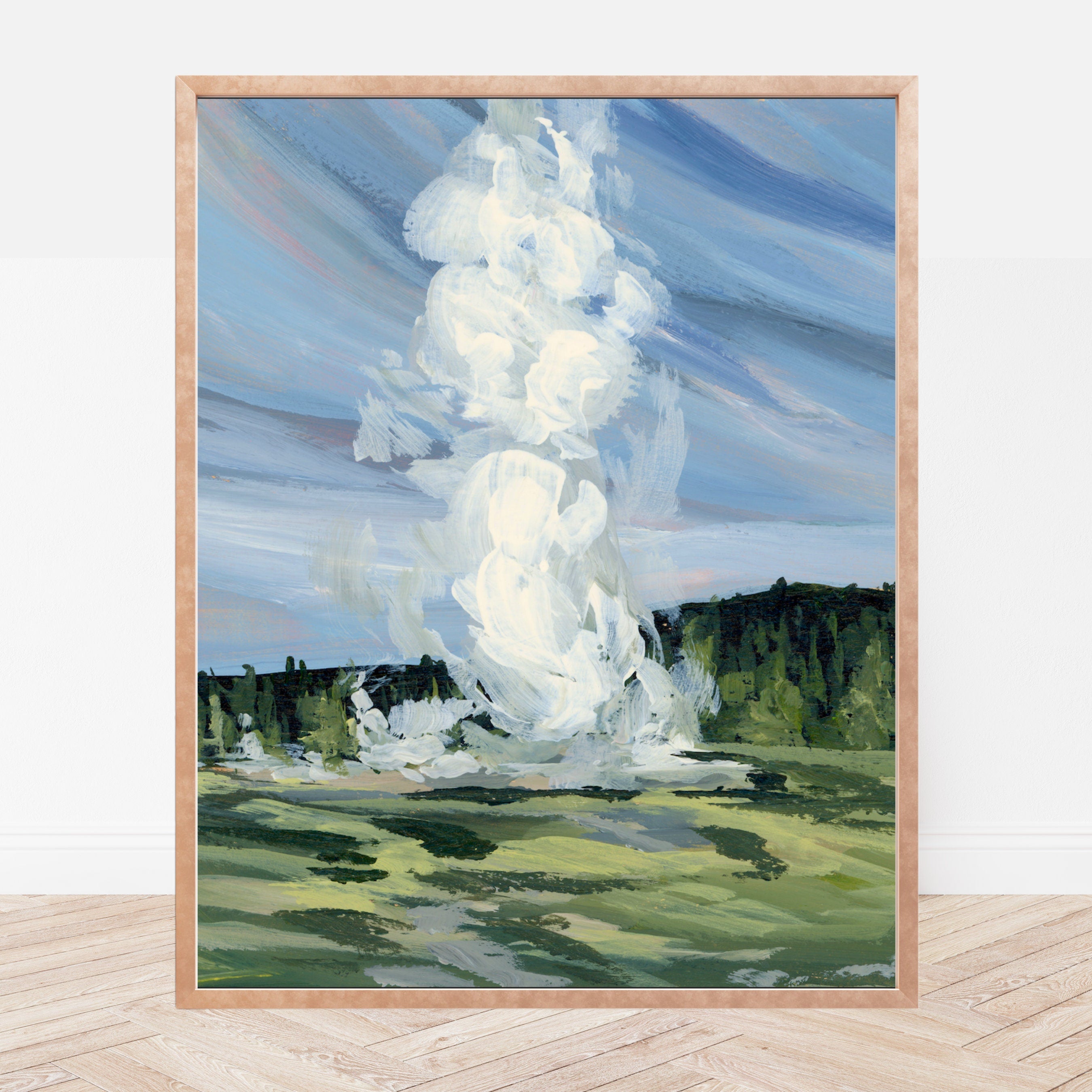 Old Faithful Geyser Fine Art Print: Yellowstone National Park Landscape, Wyoming Artwork