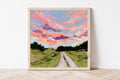 Illinois Sunset Landscape Fine Art Print, Rural Farmhouse Wall Art