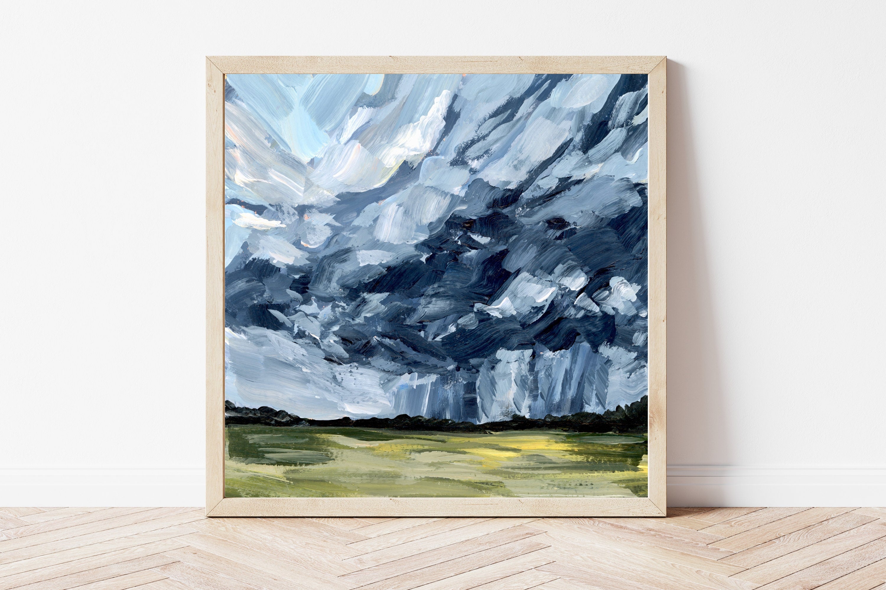 West Texas Thunderstorm Fine Art Print, Rural Landscape Painting
