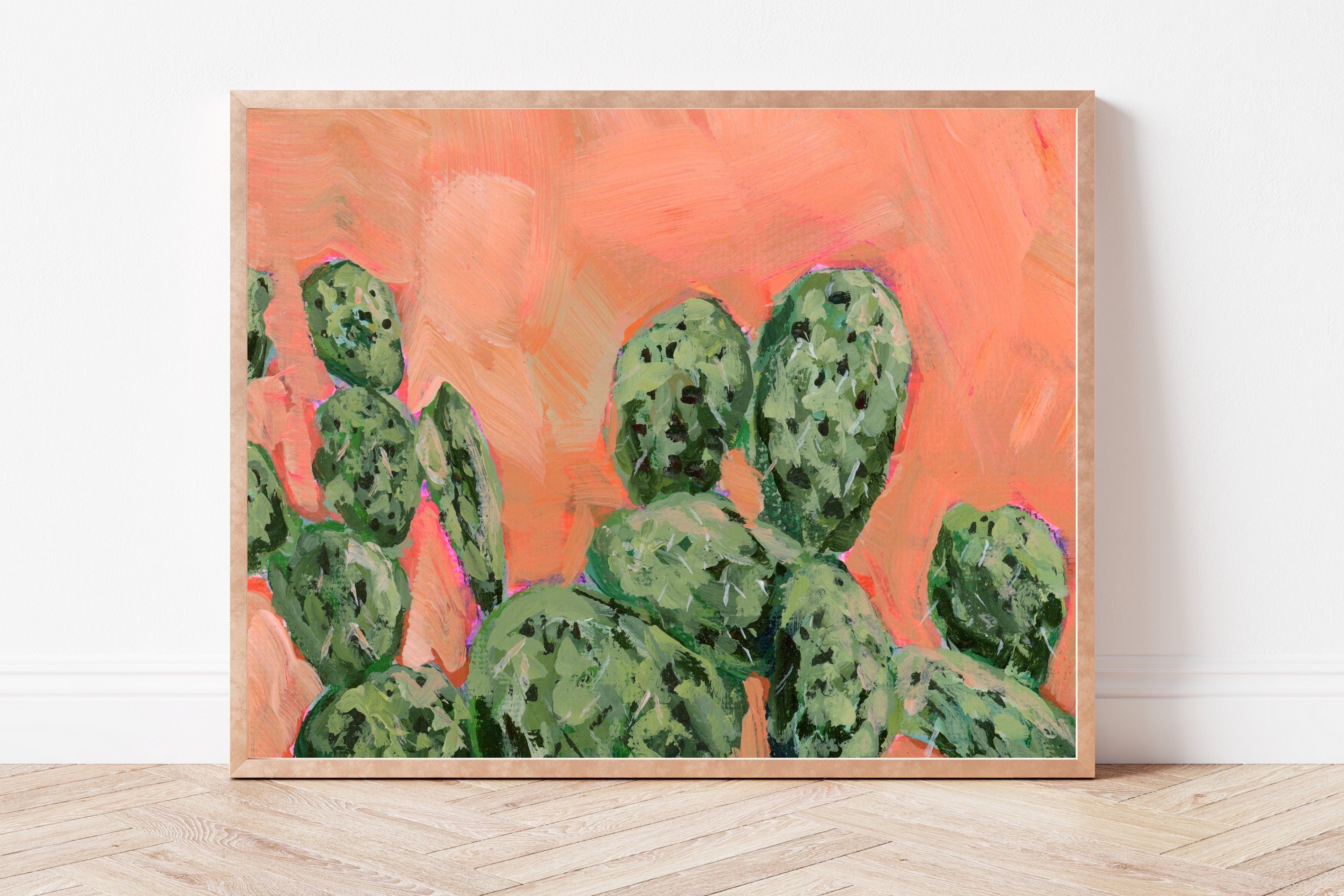 Prickly Pear Cactus Fine Art Print, Southwestern Boho Home Decor