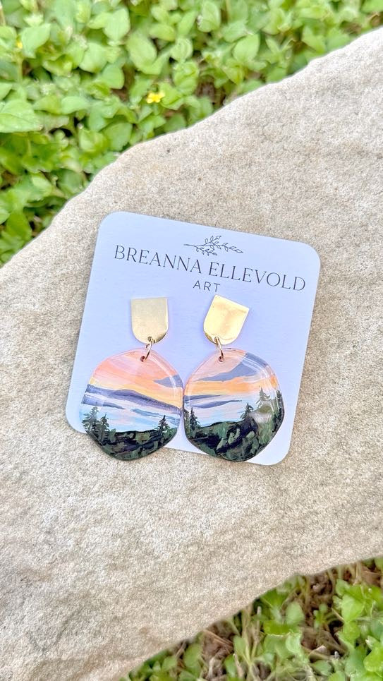 Acadia, Maine HAND PAINTED EARRINGS