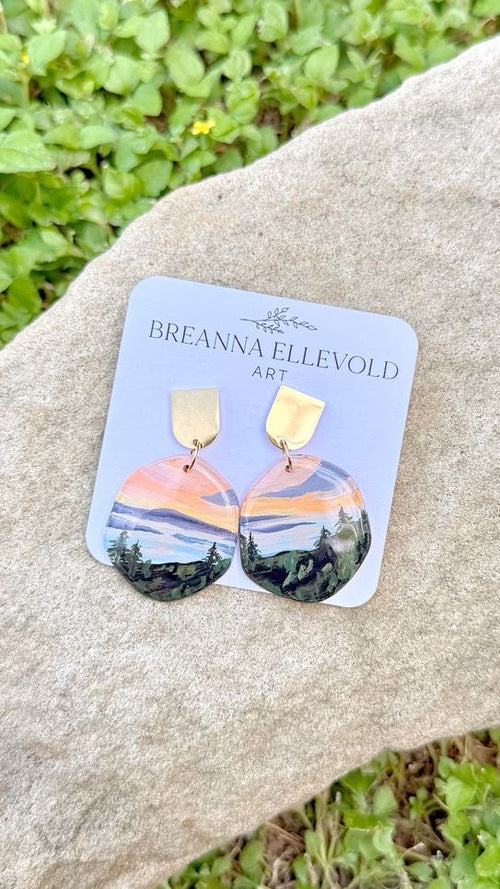 Acadia, Maine HAND PAINTED EARRINGS