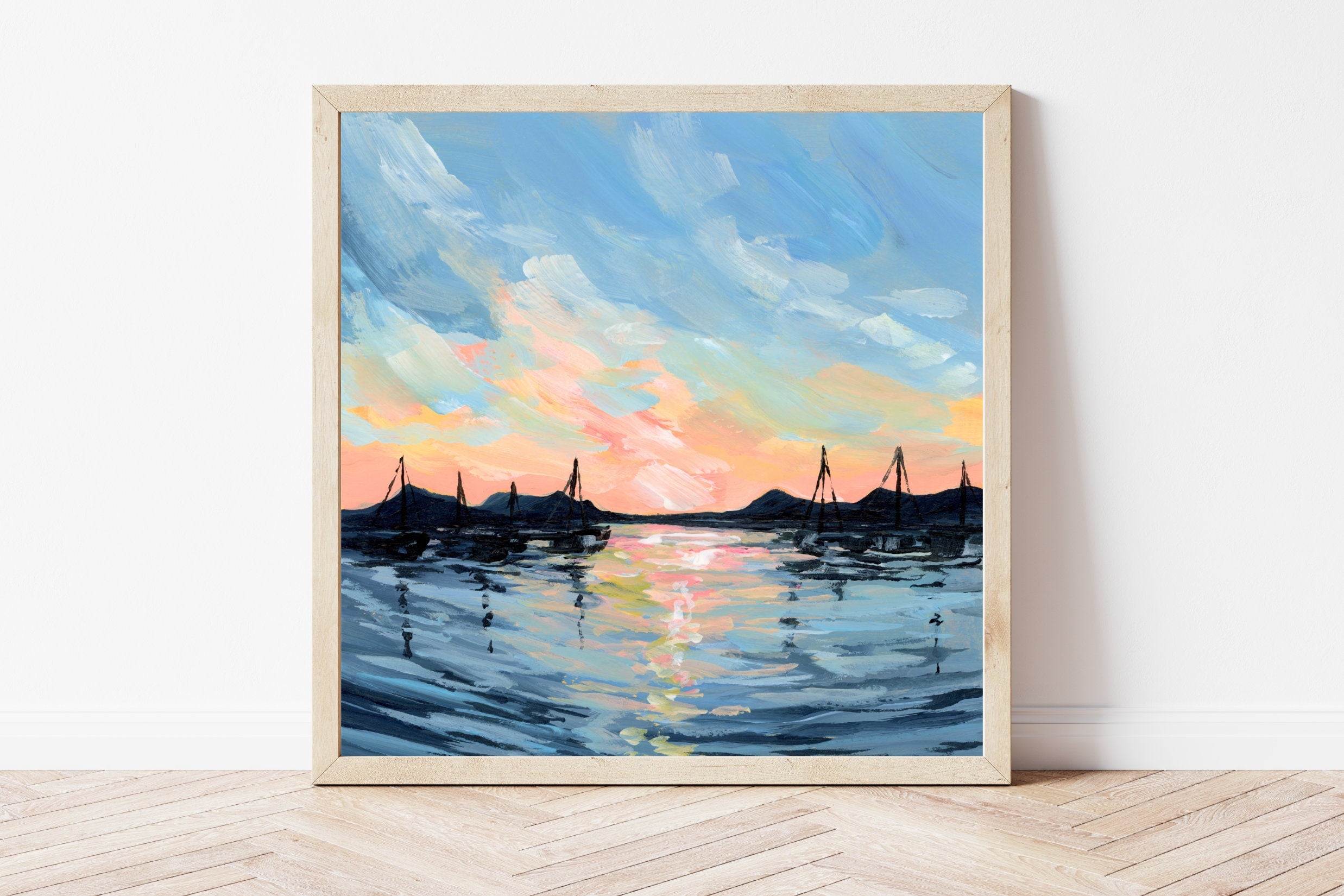 Cruz Bay Sailboats Art Print: St John USVI Landscape, St Thomas Virgin Islands Artwork