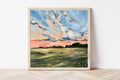 Midwest Sunset Landscape Fine Art Print, Rural Painting