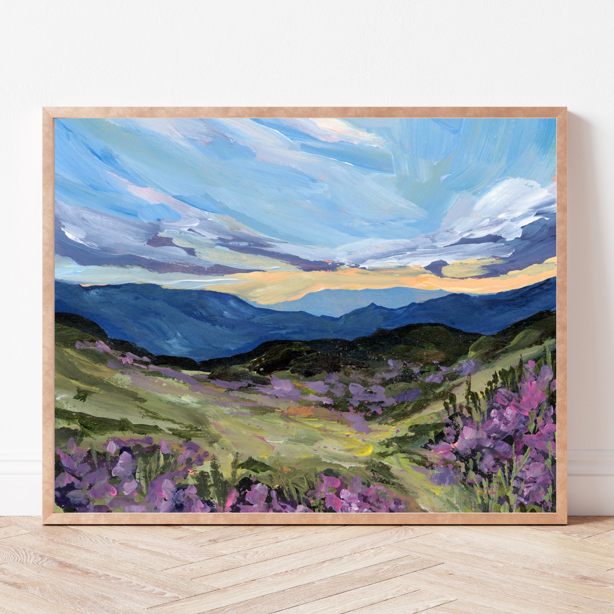 British Countryside Fine Art Print, Lake District National Park, Wildflower Landscape