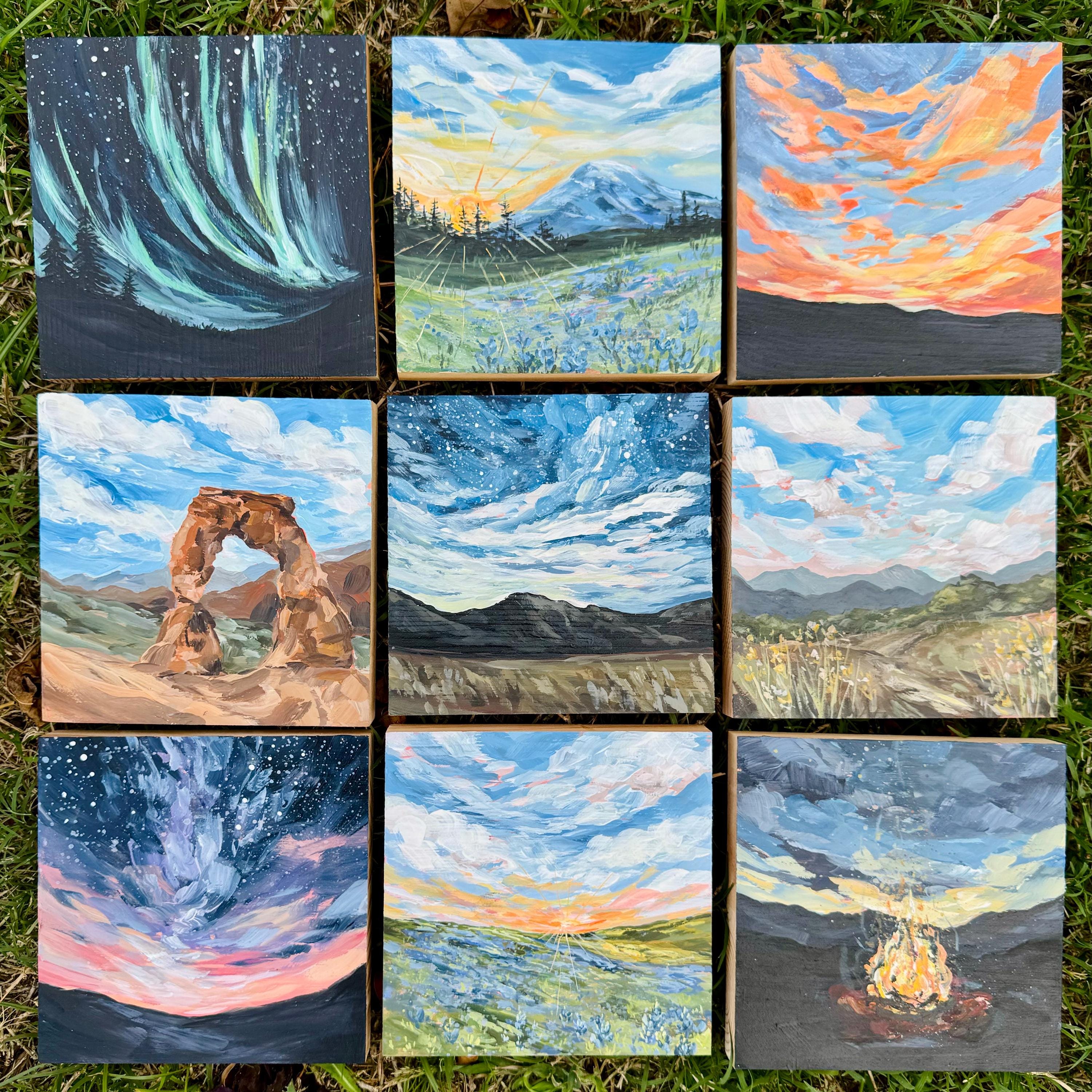 Big Bend Sunset, 5x5 ORIGINAL