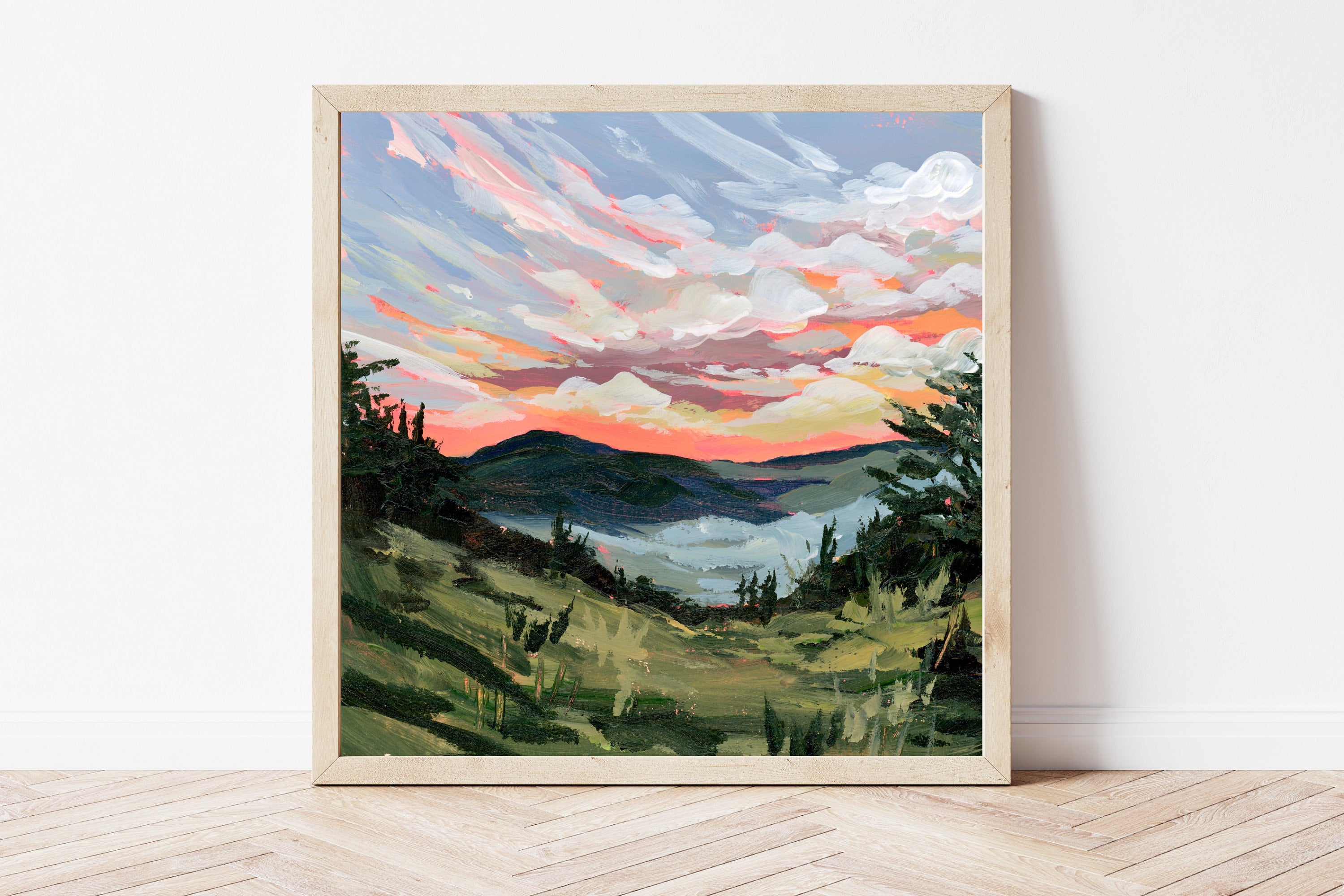 Upstate New York Fine Art Print – Saranac Lake Landscape Painting