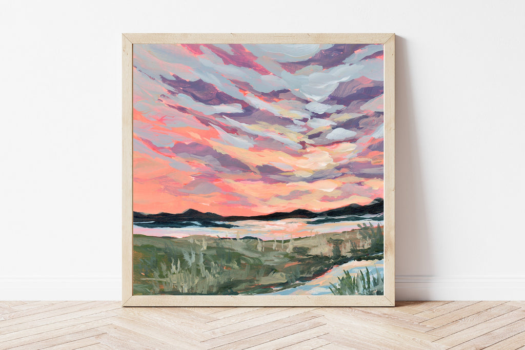 Mississippi River Sunset Fine Art Print, Low Country Landscape Painting