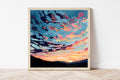 Summer Sunset Fine Art Print, Rural Landscape Painting