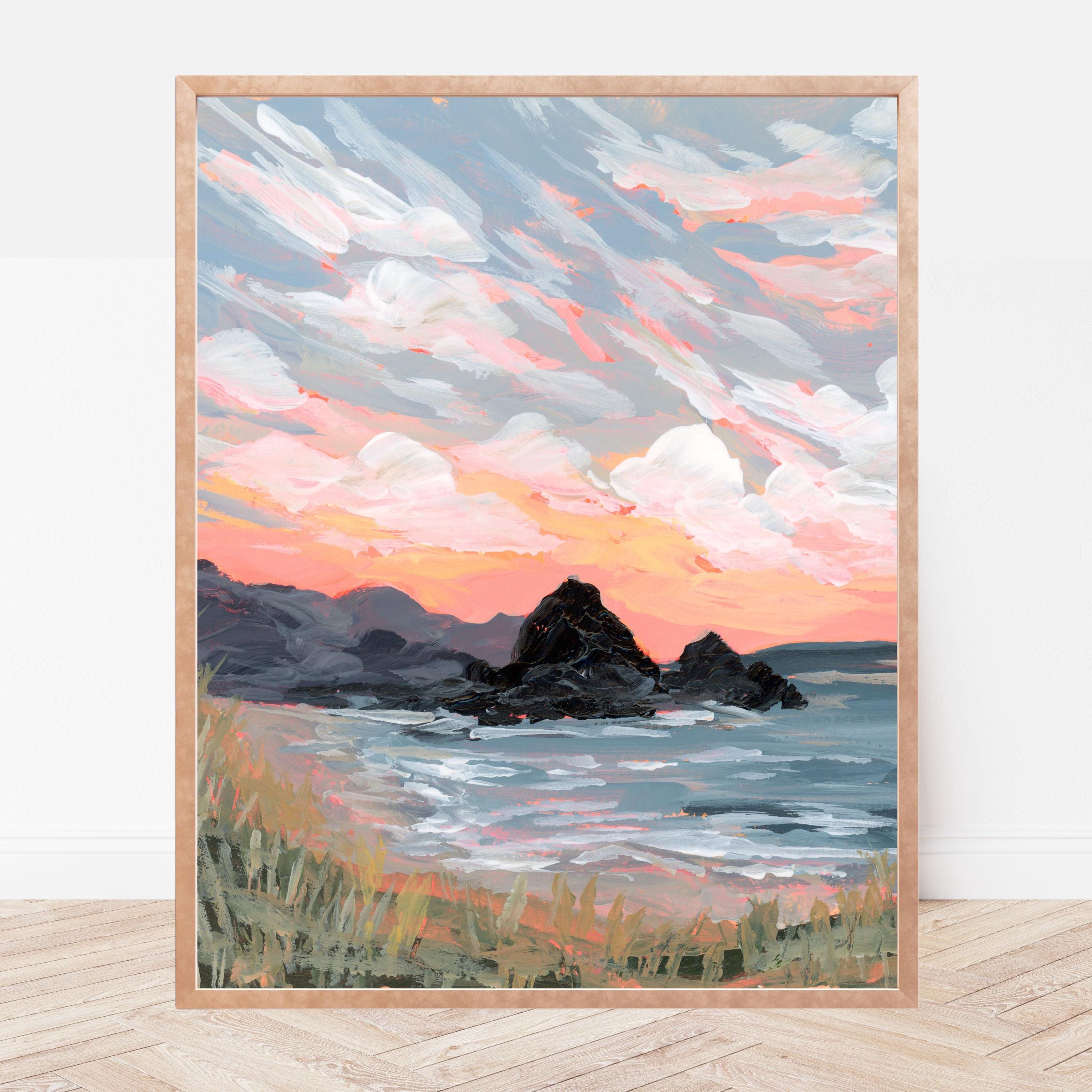 Cannon Beach Oregon Fine Art Print : Haystack Rock, Pacific Northwest Painting