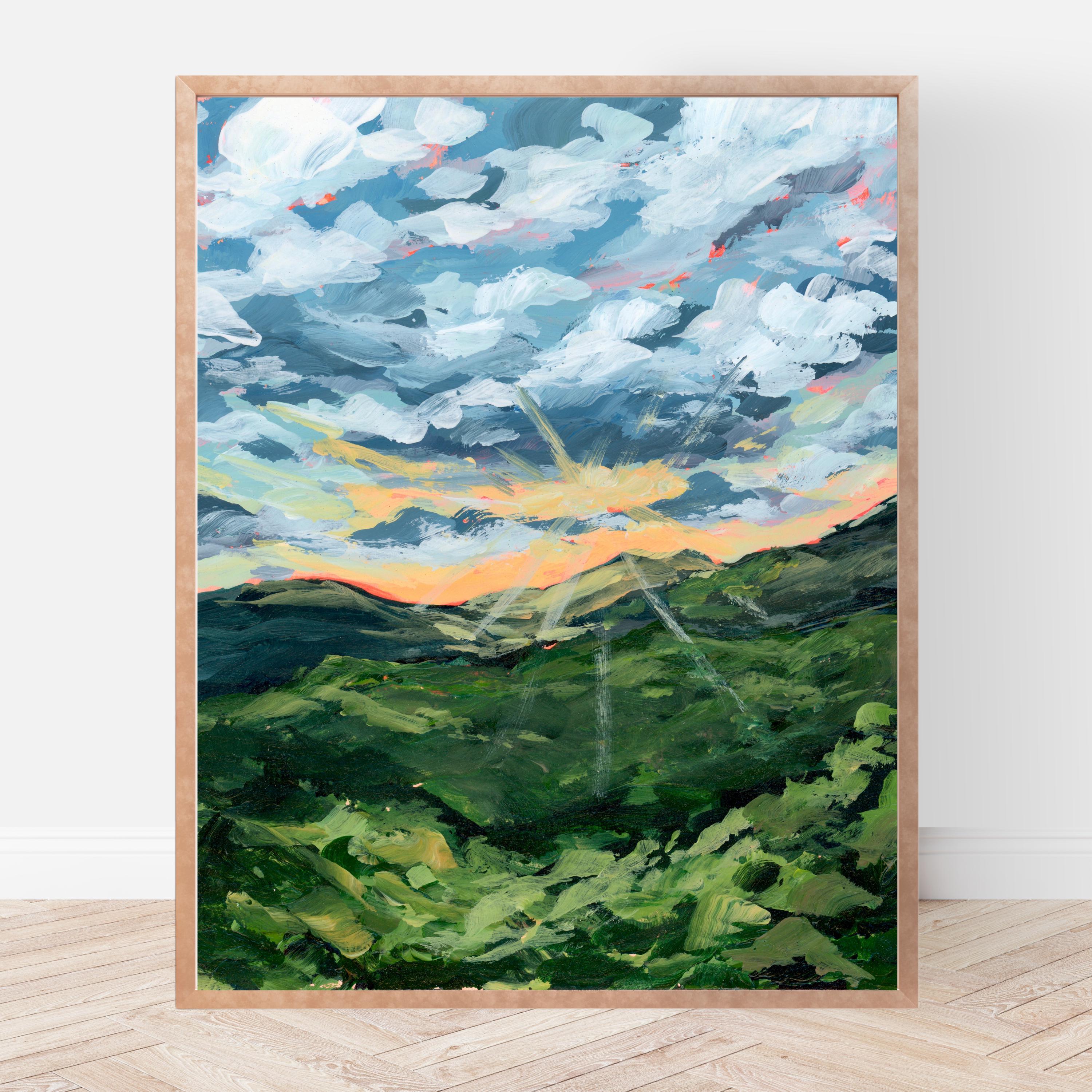 Smoky Mountains Fine Art Print, Gatlinburg Tennessee Landscape Artwork, Mountain Cabin Decor