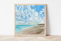 Galveston Beach Sunrise Art Print, Coastal Landscape Painting