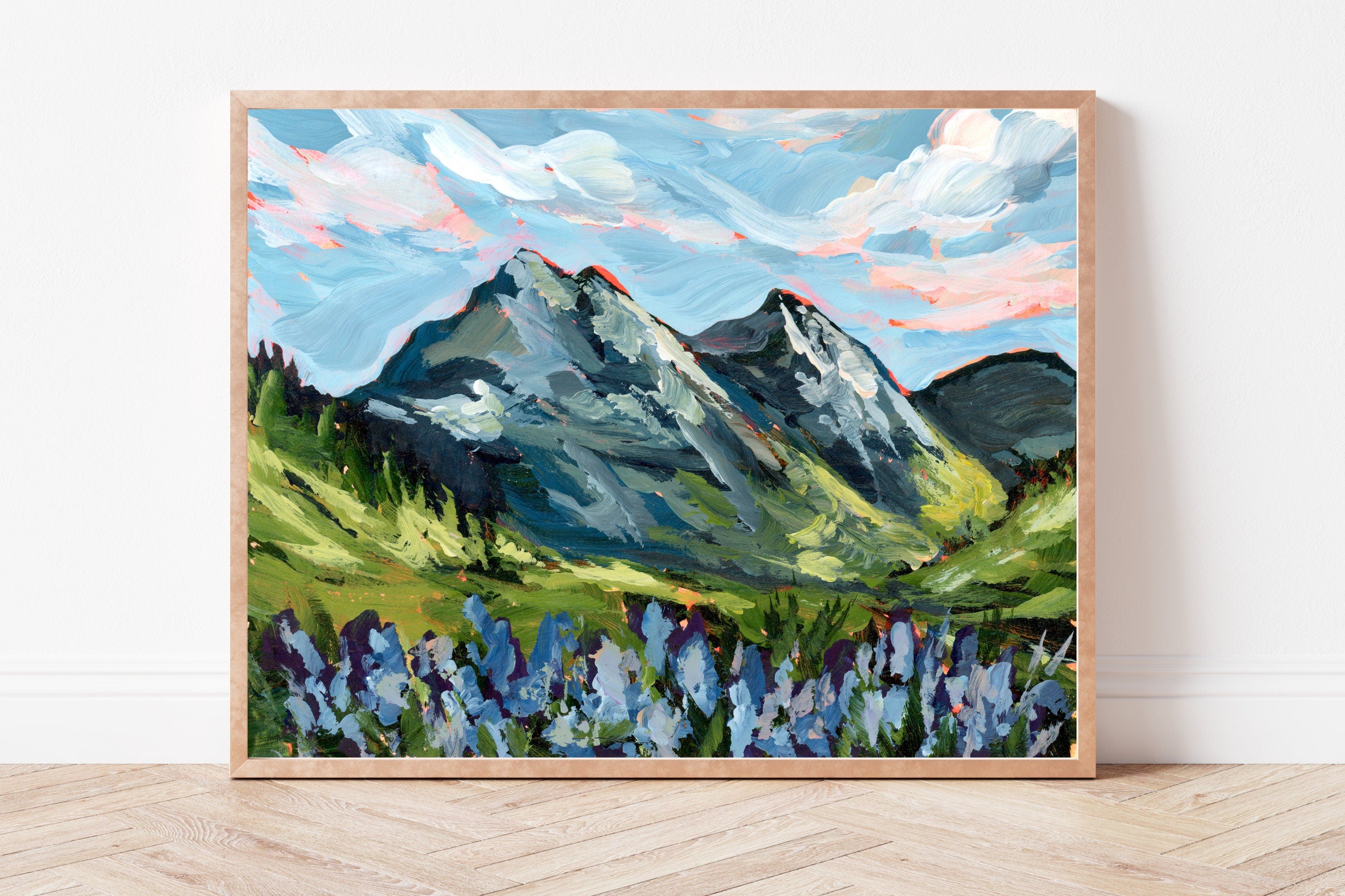 Glacier National Park Fine Art Print, Montana Mountain Landscape Painting