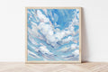 Blue Sky Cloudscape Fine Art Print, Cloud Painting