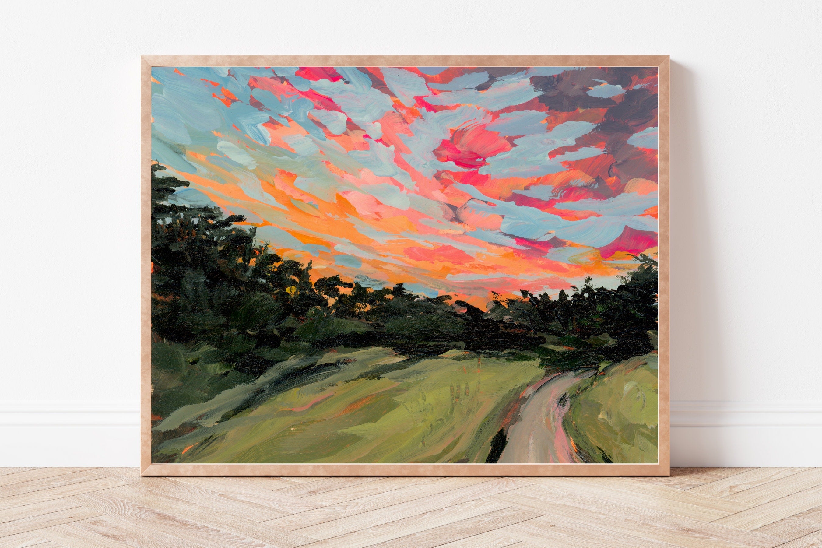 Lexington Kentucky Sunset Fine Art Print – Landscape Painting