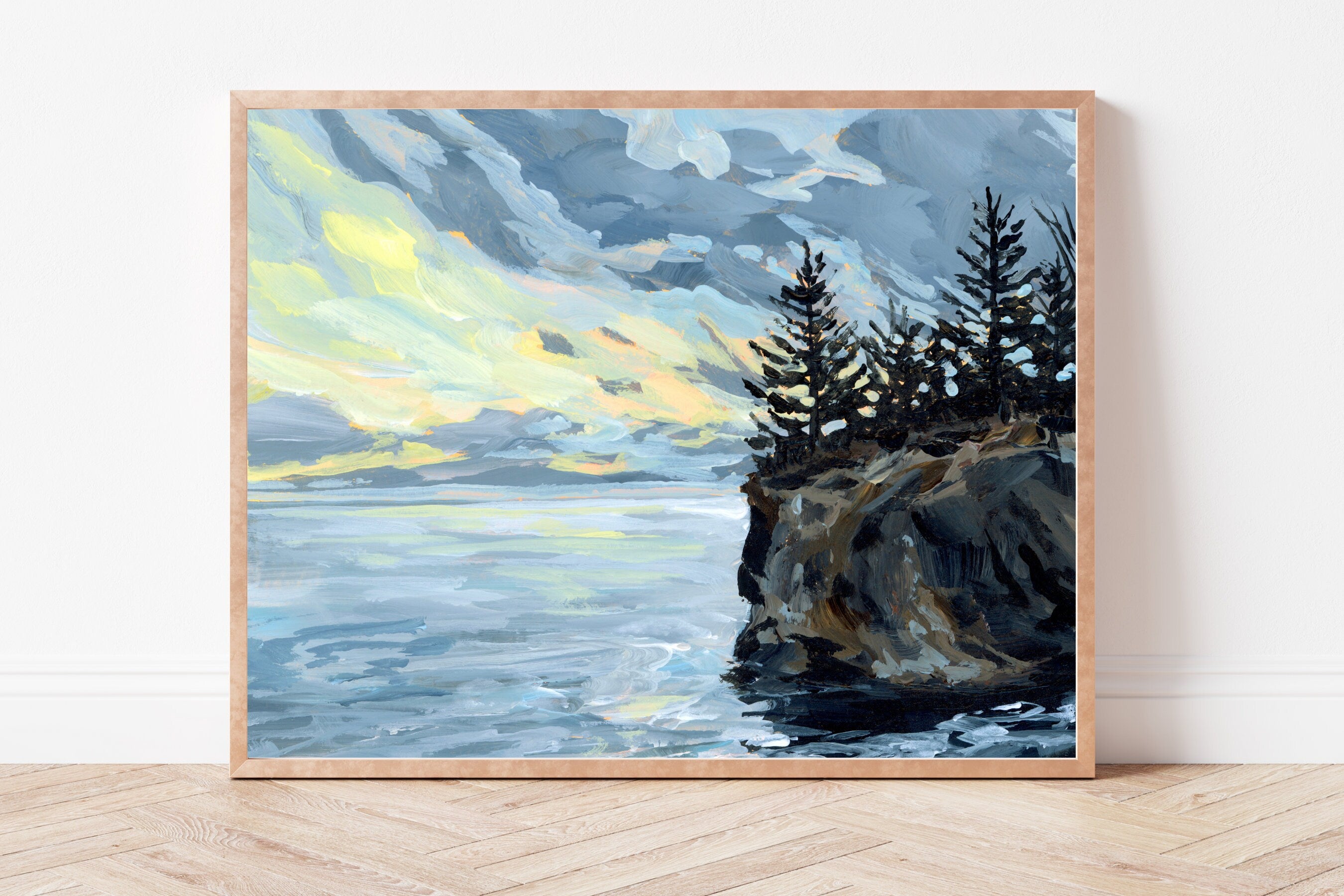 Lake Superior Sunrise Art Print: Michigan Winter Landscape, Upper Peninsula Artwork