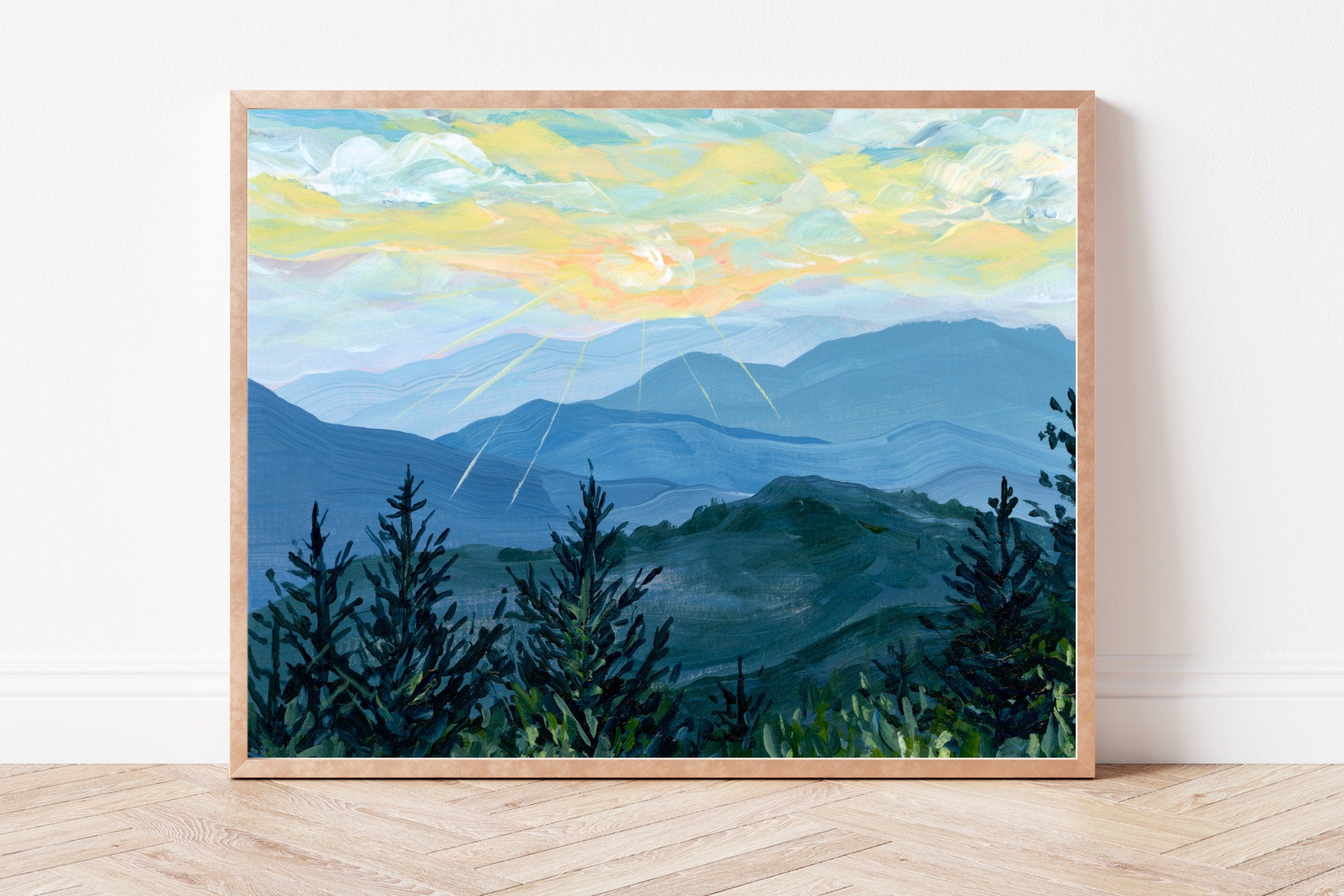 Smoky Mountains Fine Art Print, Gatlinburg Tennessee Painting, National Park Artwork