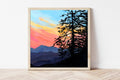 PCT Sun Rays Fine Art Print, Pacific Northwest Sunset Landscape, Hiker Gift