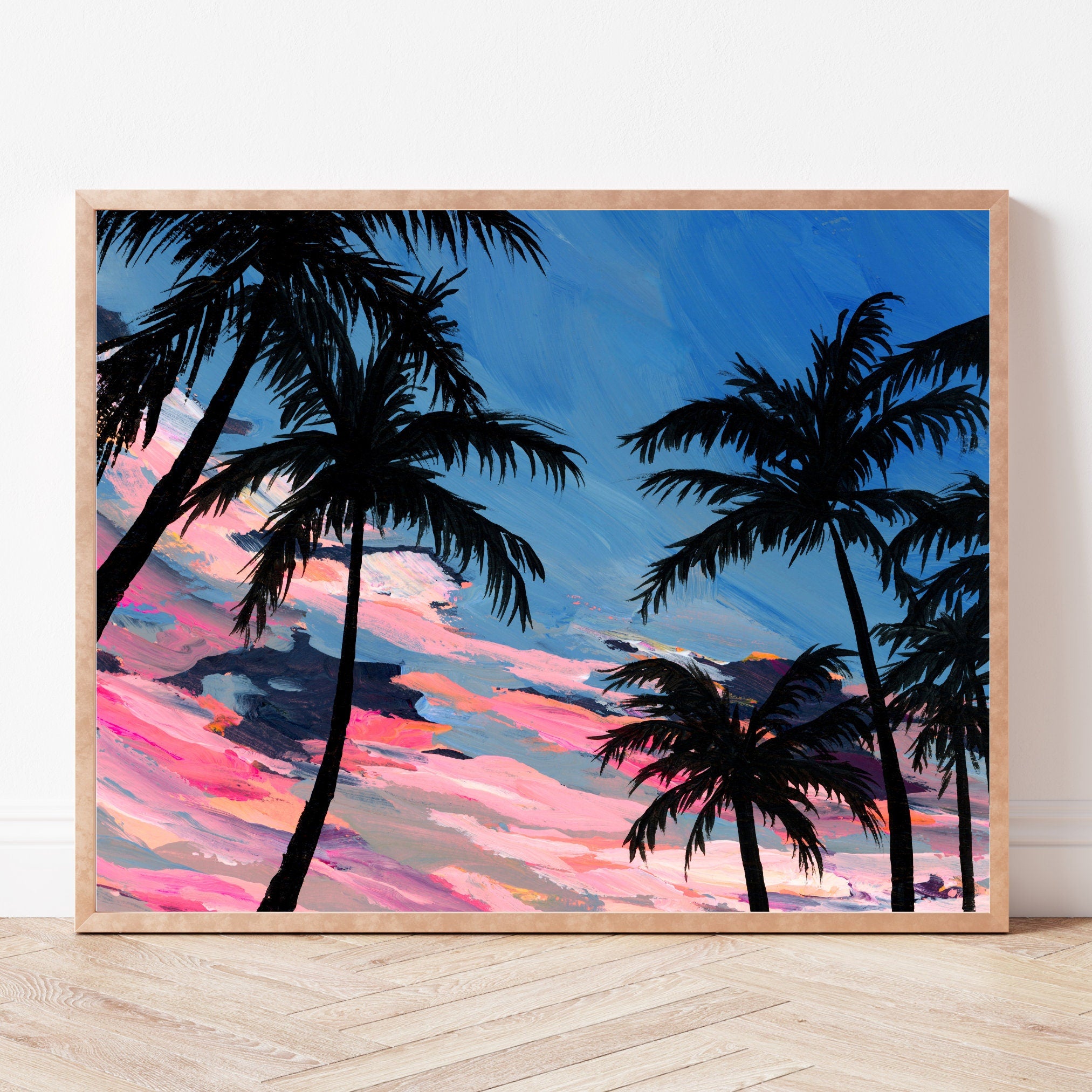 Maui Palm Tree Fine Art Print, Hawaii Landscape Painting