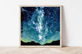 Starry Night Sky Fine Art Print, Galaxy Landscape Painting