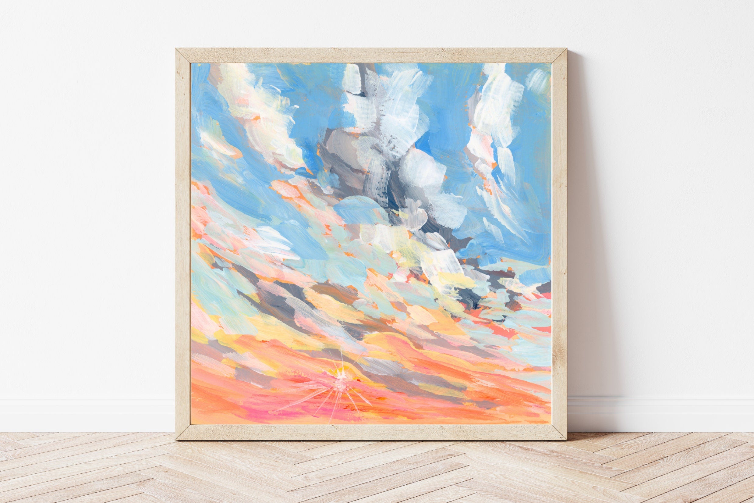 Sunset Cloudscape Fine Art Print, Nursery Wall Decor