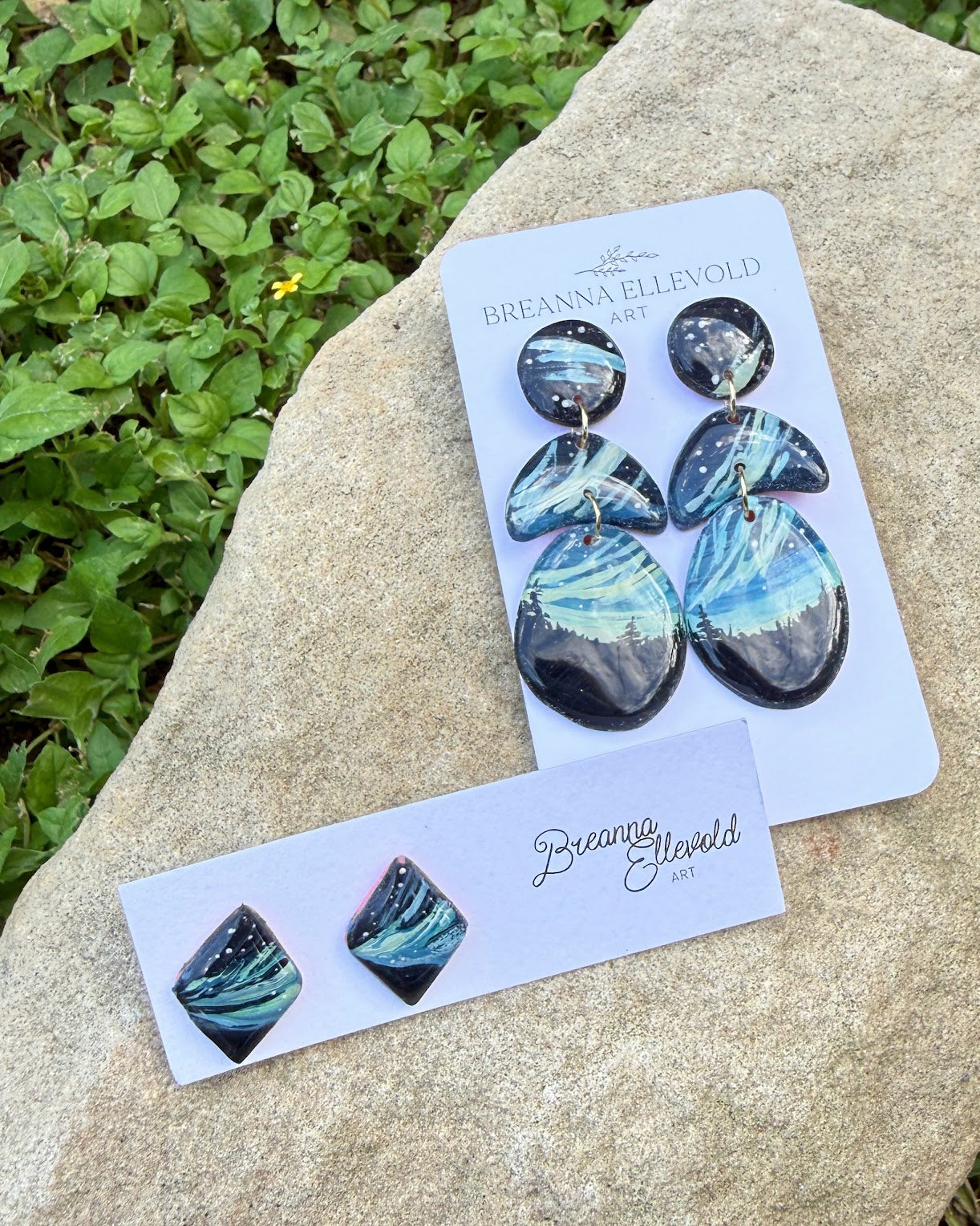 Gates of the Arctic, Northern Lights HAND PAINTED EARRINGS
