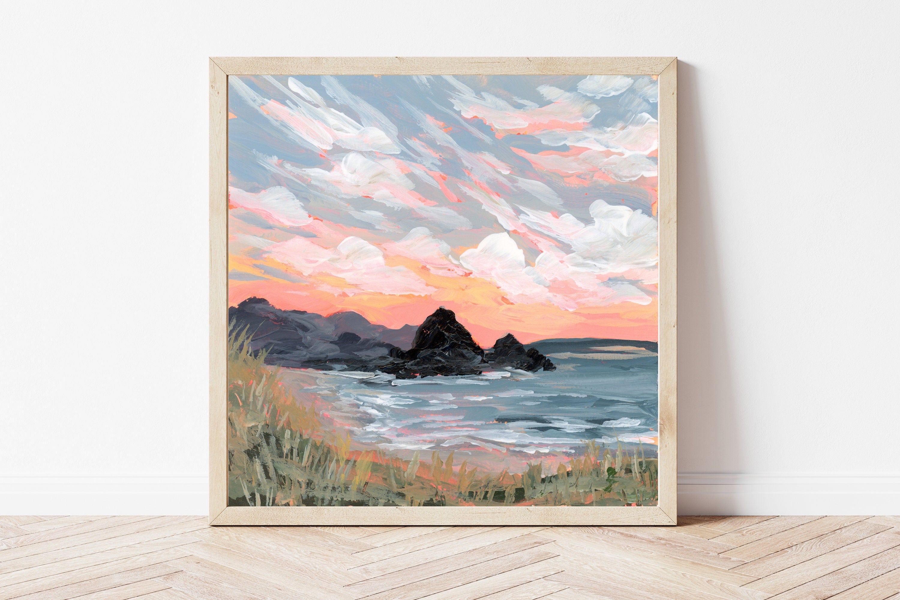 Cannon Beach Oregon Fine Art Print : Haystack Rock, Pacific Northwest Painting