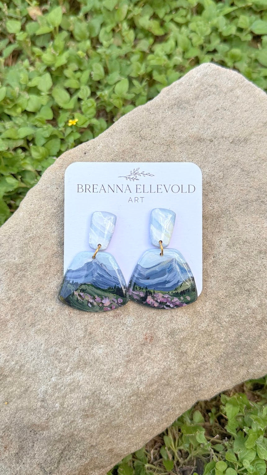 Glacier National Park, Montana HAND PAINTED EARRINGS