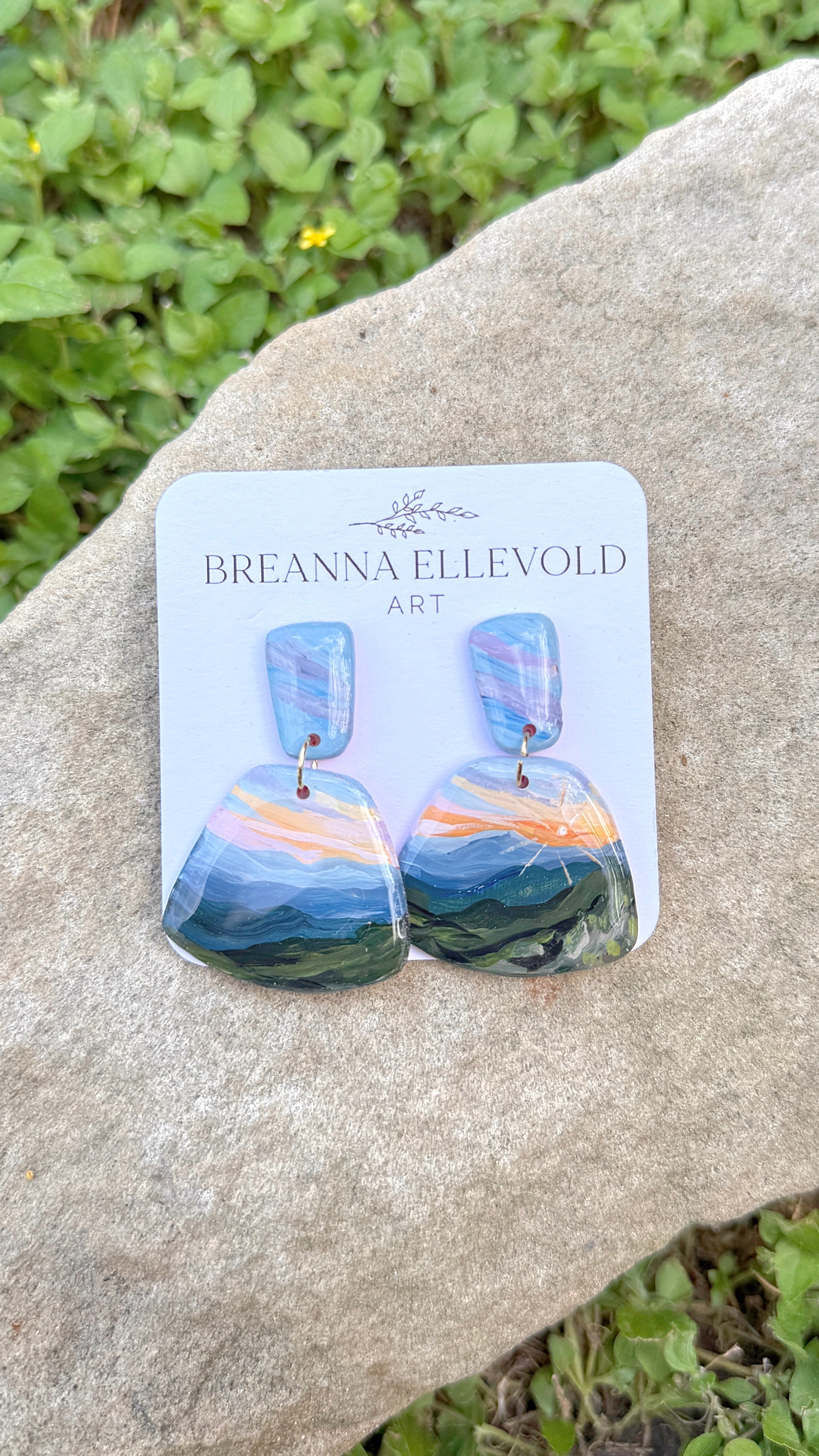 Kings Canyon, California HAND PAINTED EARRINGS