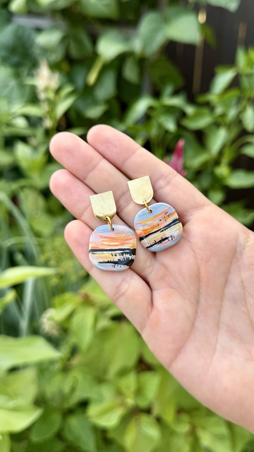 Everglades, Florida HAND PAINTED EARRINGS