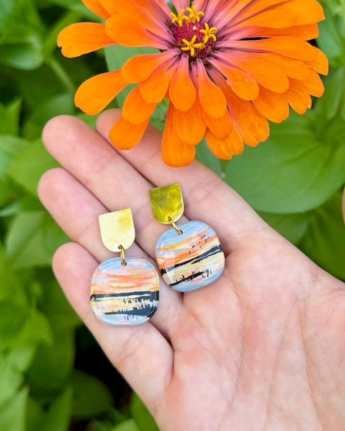 Everglades, Florida HAND PAINTED EARRINGS