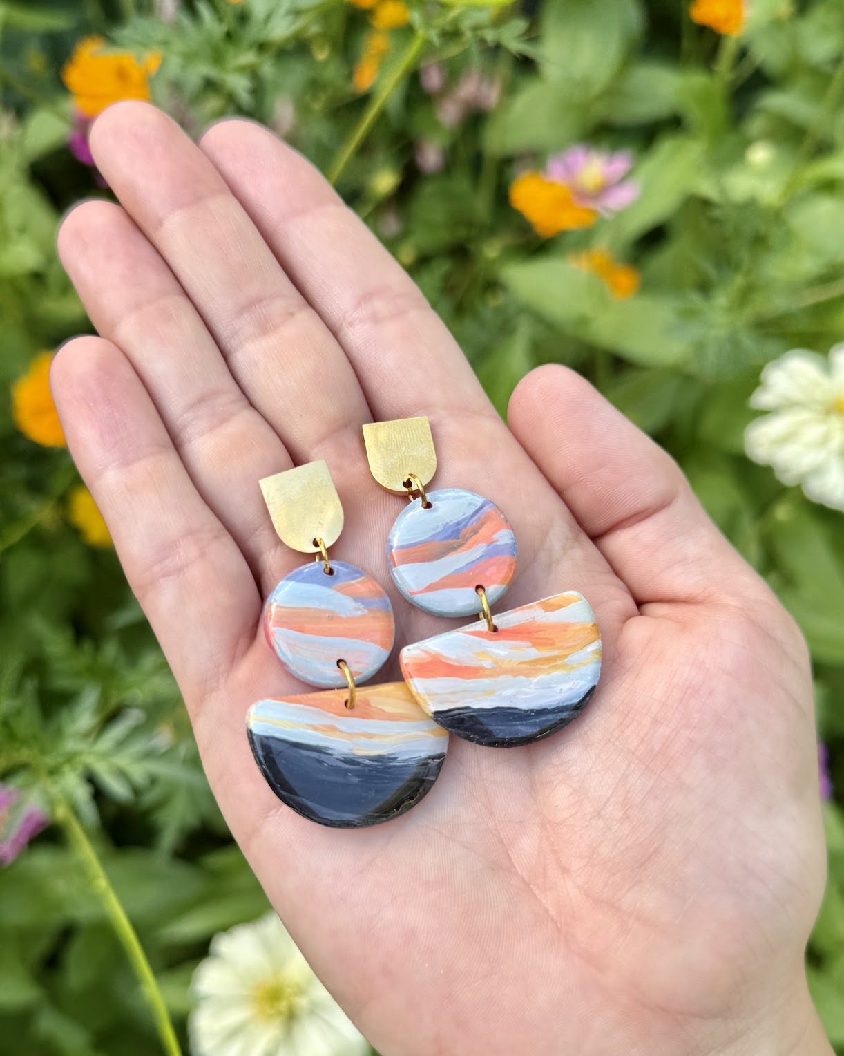 Haleakala Sunrise, Hawaii HAND PAINTED EARRINGS