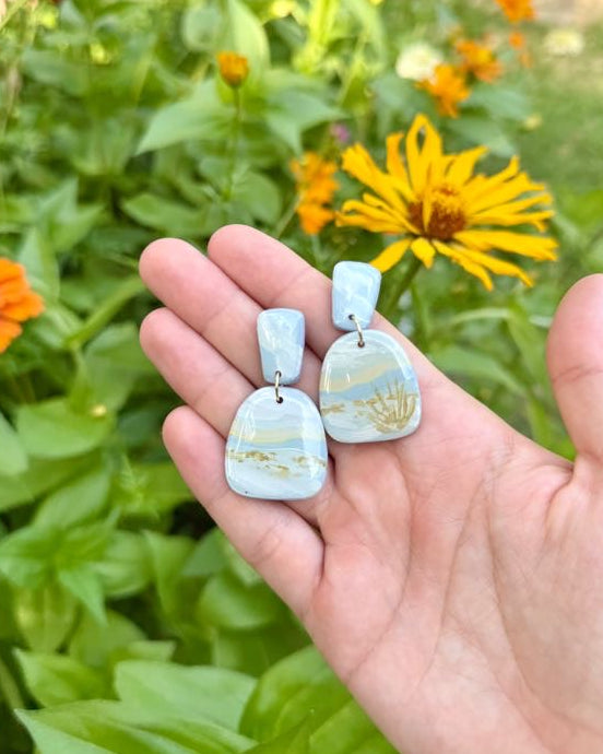 White Sands,New Mexico HAND PAINTED EARRINGS