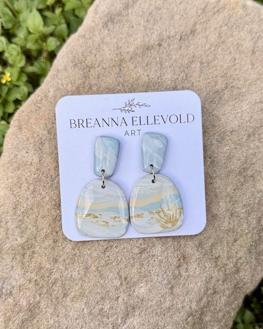 White Sands,New Mexico HAND PAINTED EARRINGS