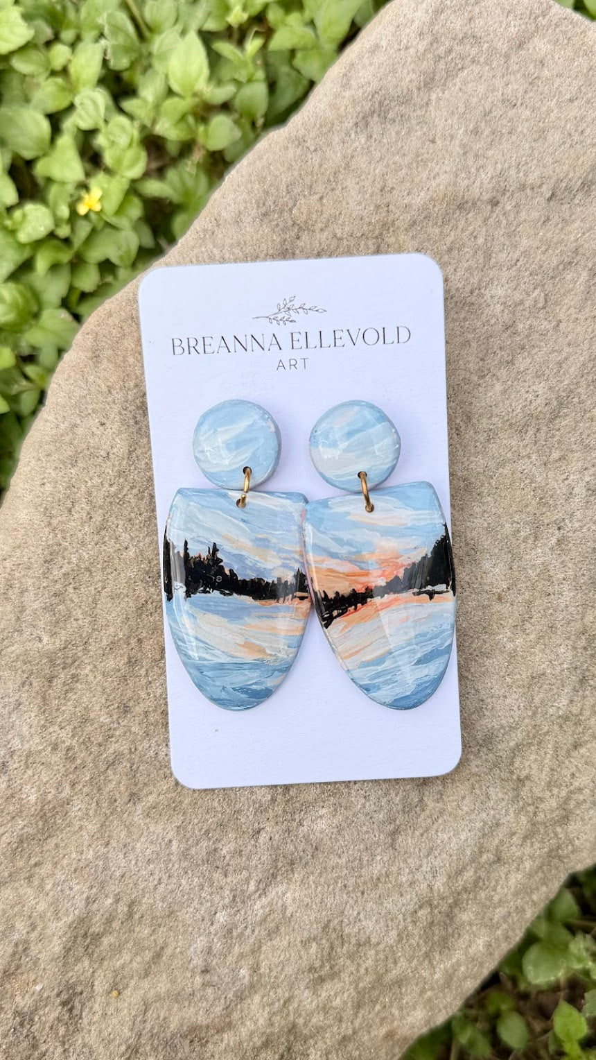 Voyageurs, Minnesota HAND PAINTED EARRINGS