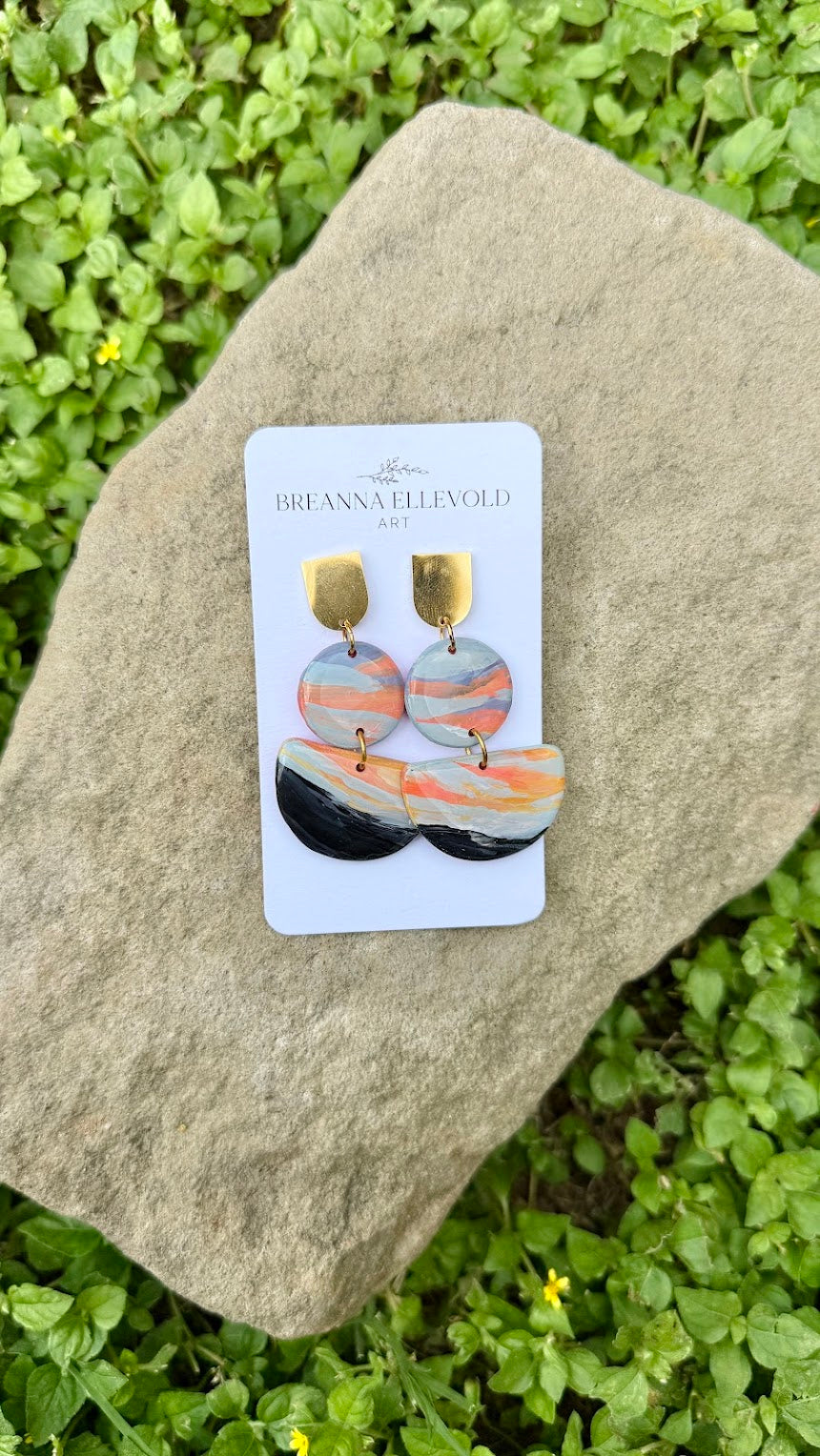 Haleakala Sunrise, Hawaii HAND PAINTED EARRINGS