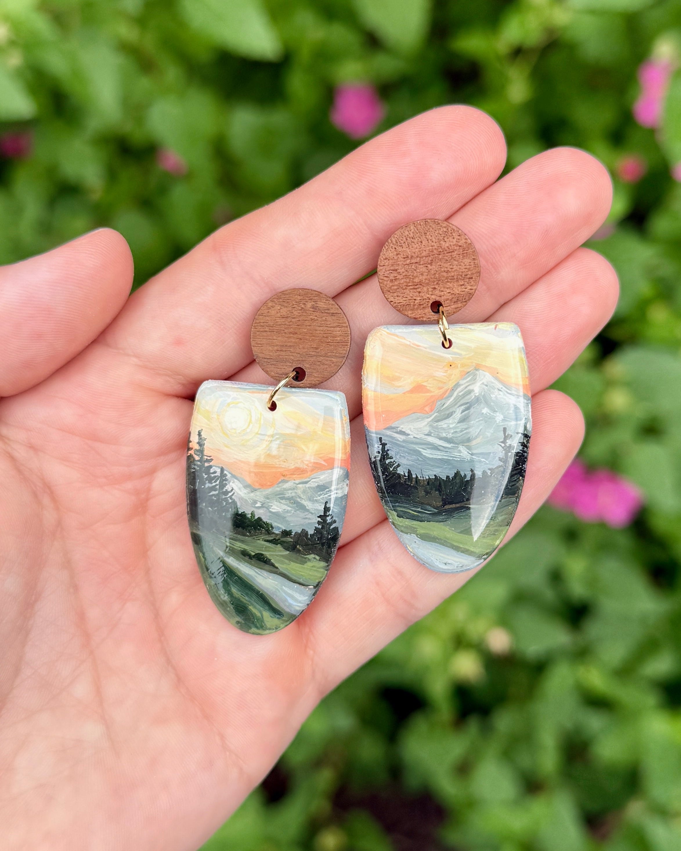 Denali National Park, Alaska HAND PAINTED EARRINGS