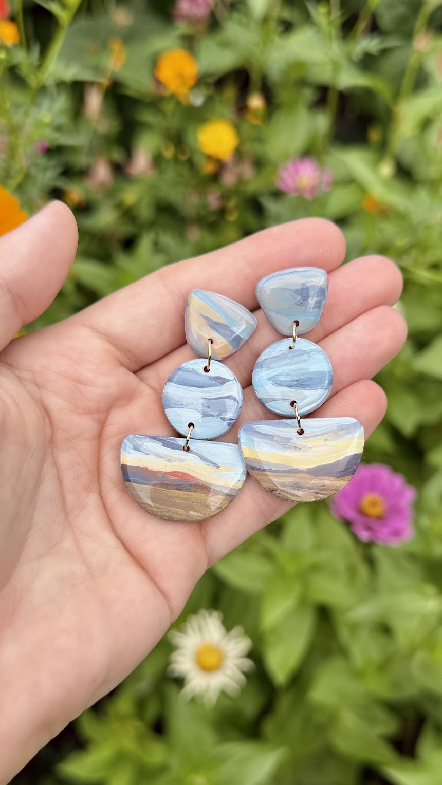 Death Valley, California HAND PAINTED EARRINGS
