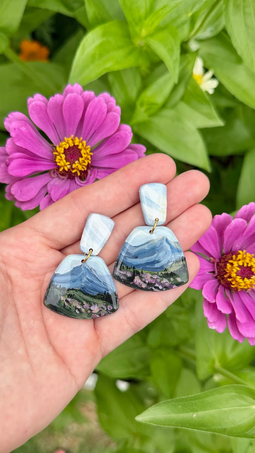 Glacier National Park, Montana HAND PAINTED EARRINGS
