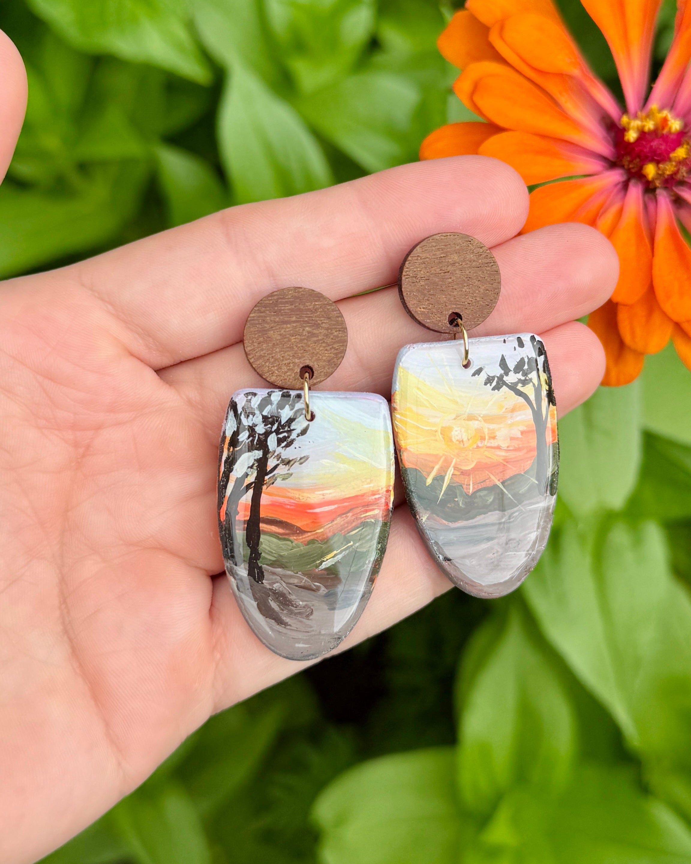 Cuyahoga Valley, Ohio HAND PAINTED EARRINGS