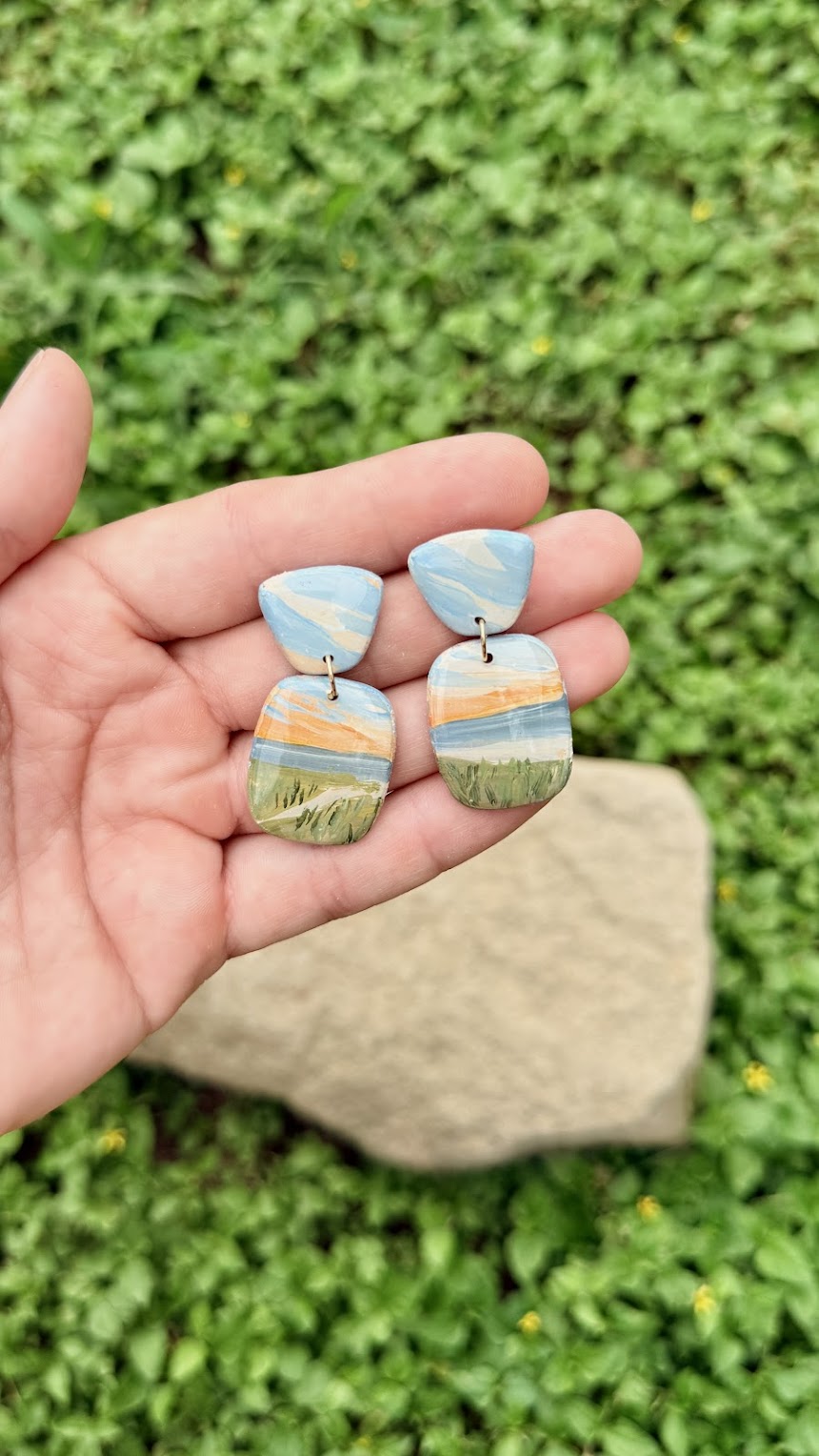 Cape Cod National Seashore HAND PAINTED EARRINGS