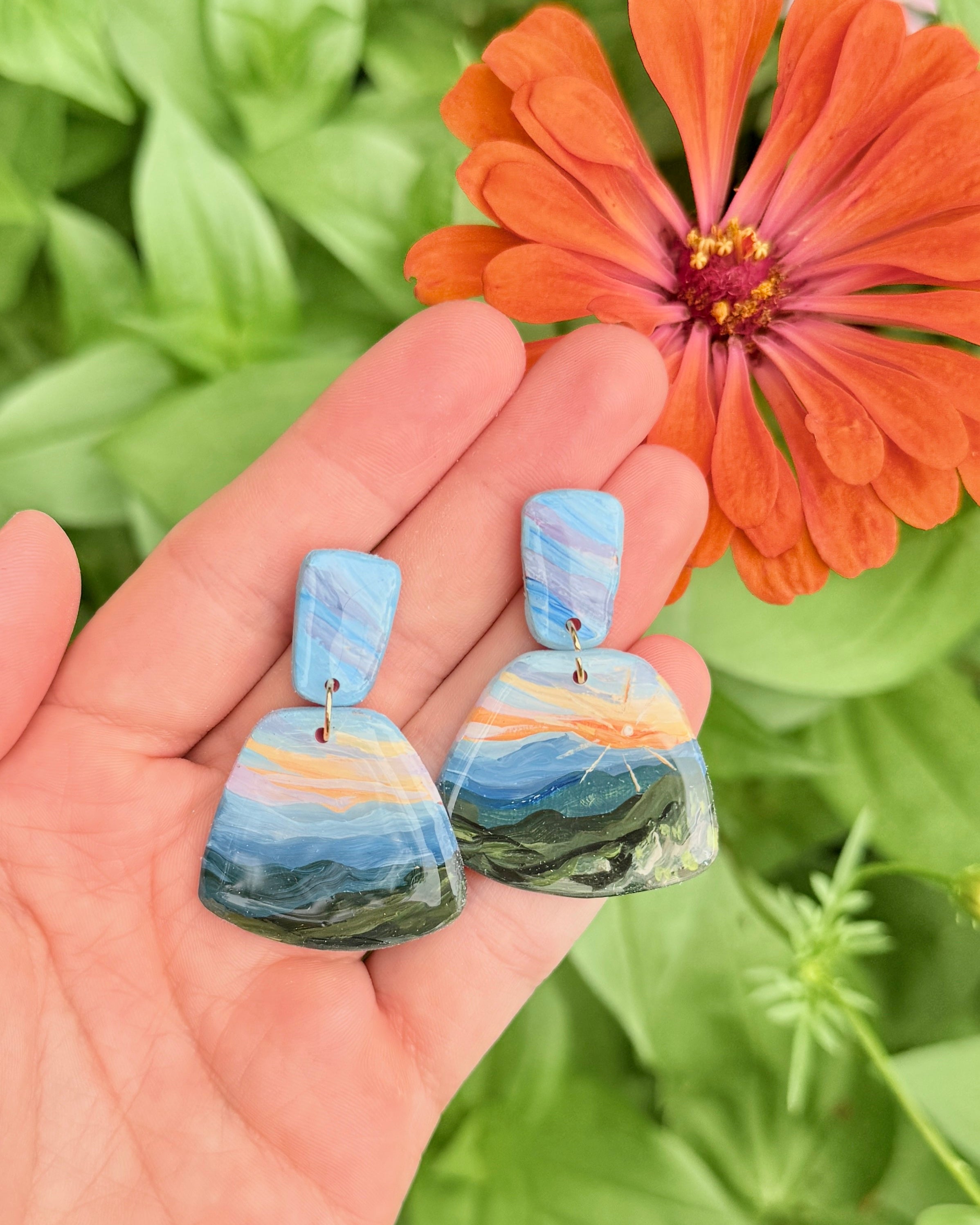 Kings Canyon, California HAND PAINTED EARRINGS