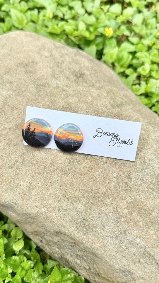 Rocky Mountains HAND PAINTED EARRINGS