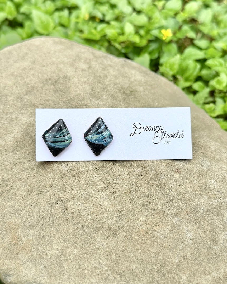 Gates of the Arctic, Northern Lights HAND PAINTED EARRINGS