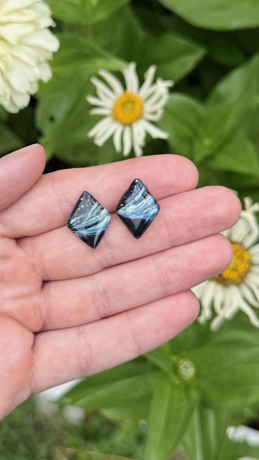 Gates of the Arctic, Northern Lights HAND PAINTED EARRINGS