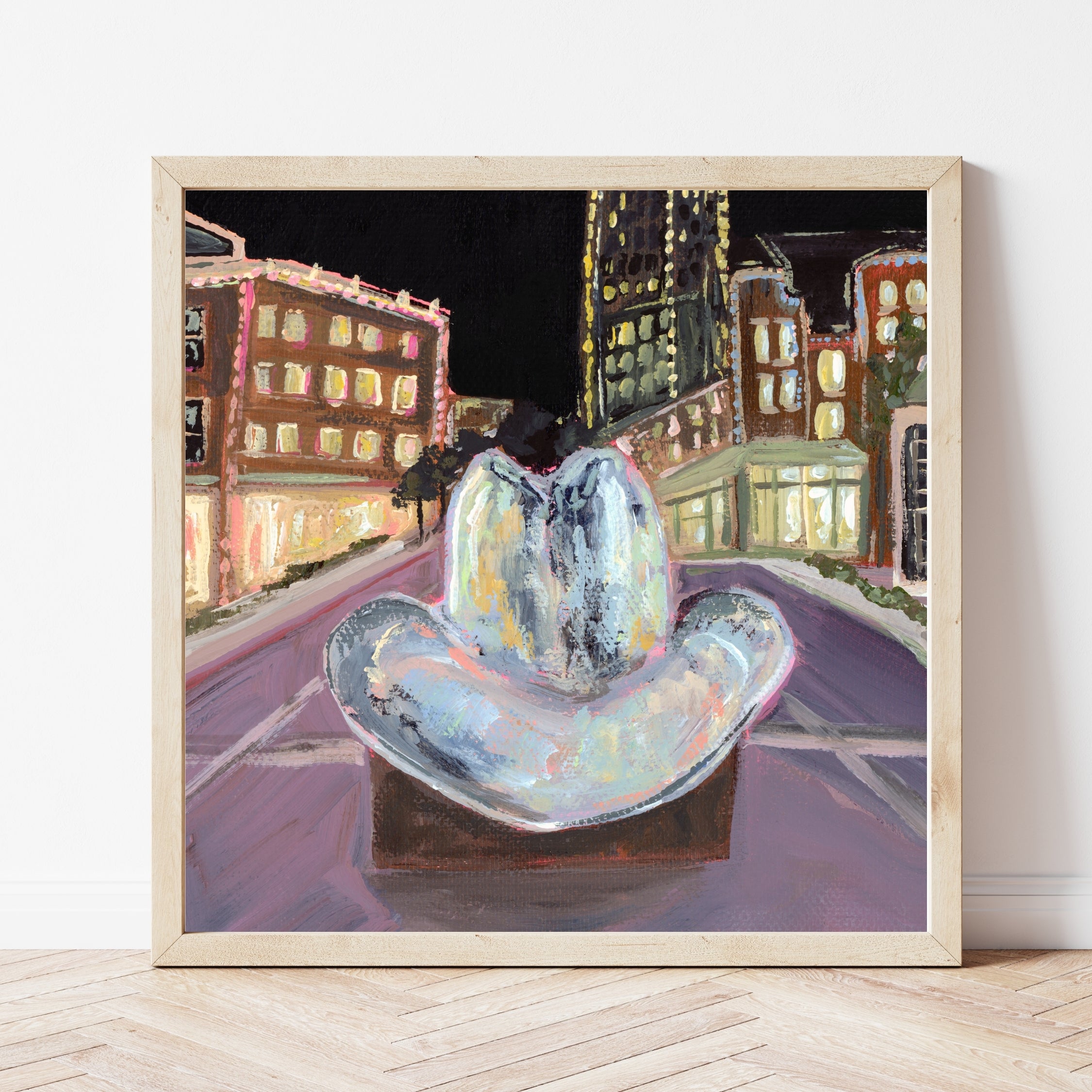 Fort Worth Cowboy Hat Fine Art Print, Texas Painting