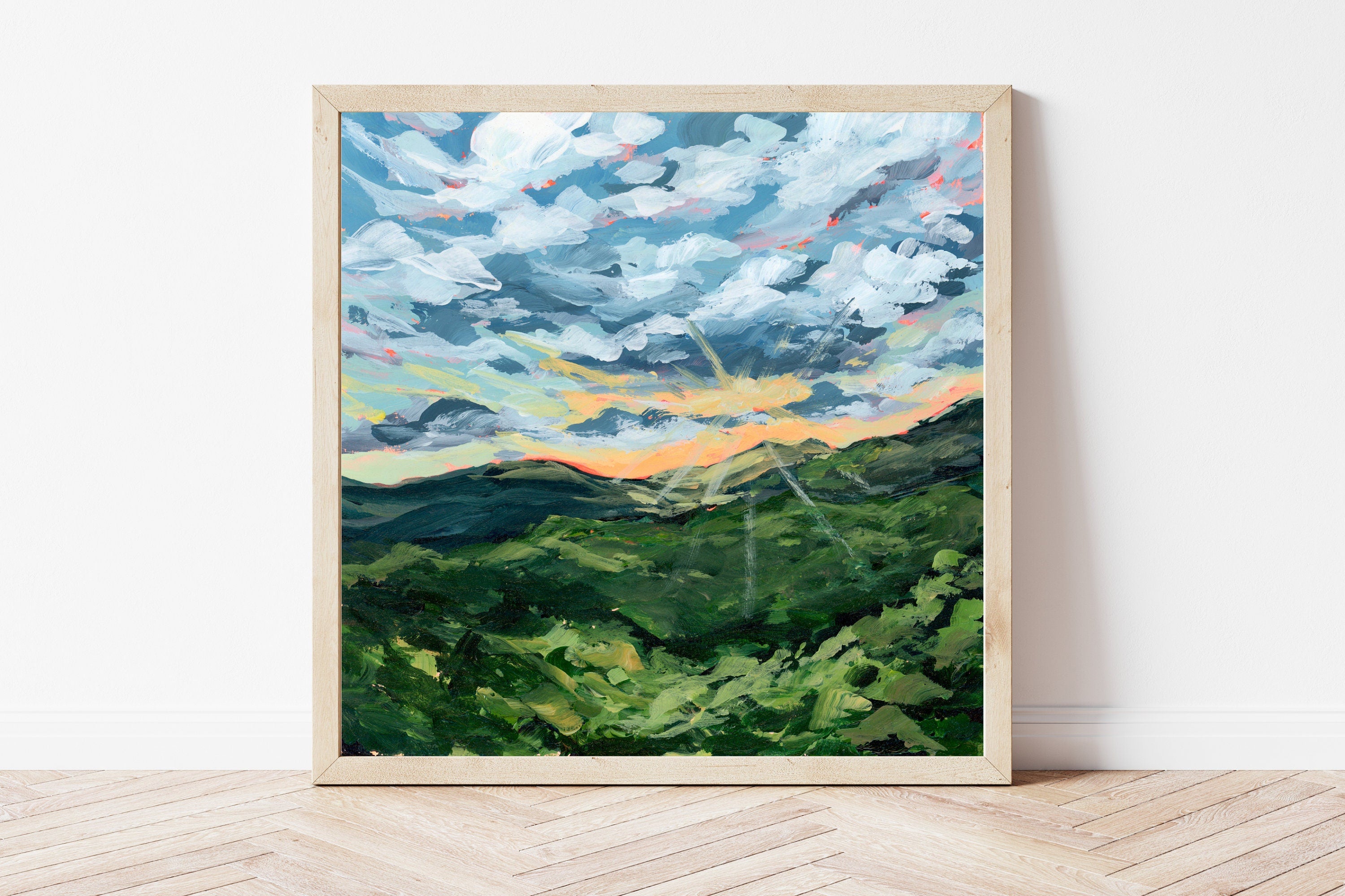 Smoky Mountains Fine Art Print, Gatlinburg Tennessee Landscape Artwork, Mountain Cabin Decor