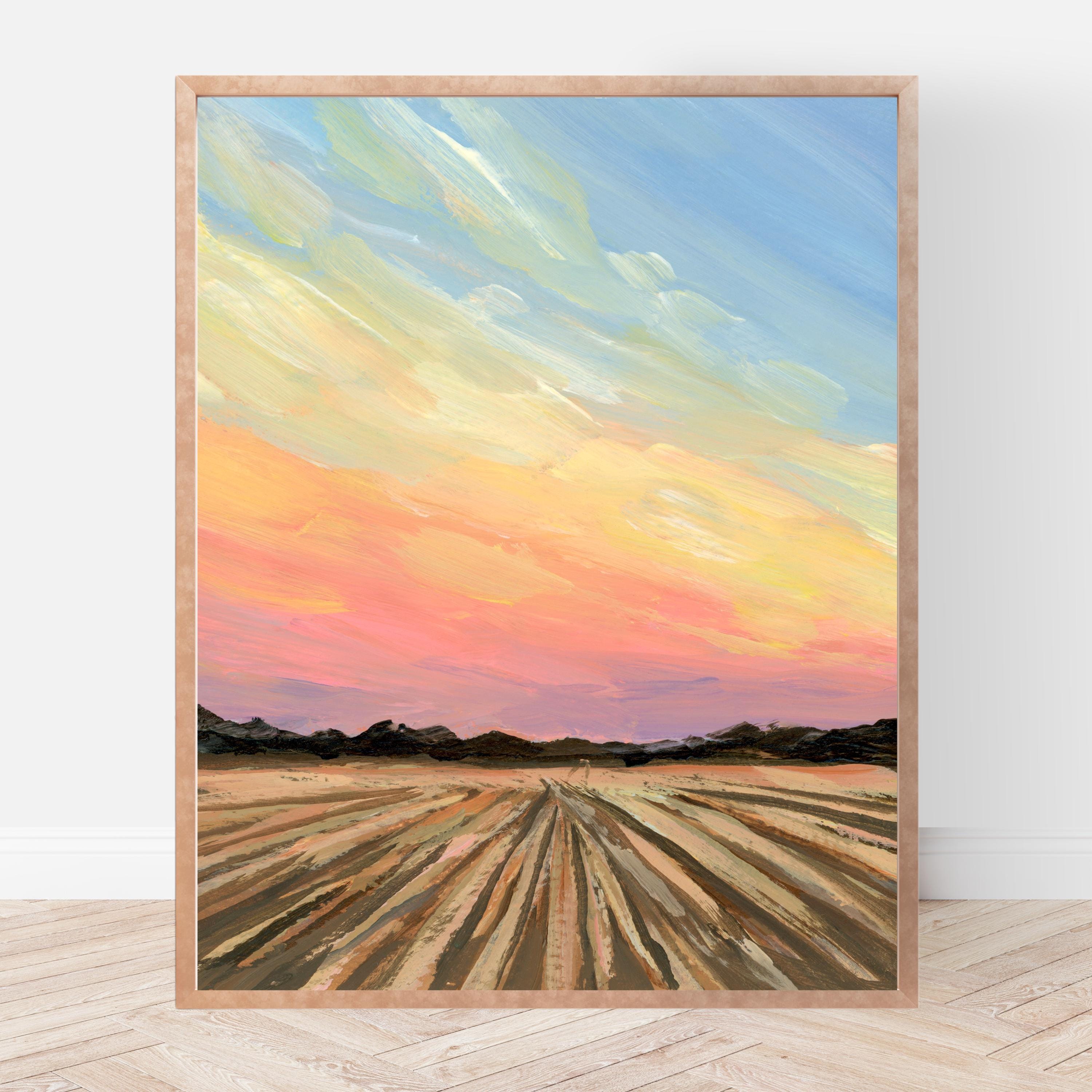 West Texas Sunset Fine Art Print, Amarillo Landscape Painting