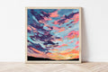 Vibrant Sunset Fine Art Print, Acrylic Landscape Painting