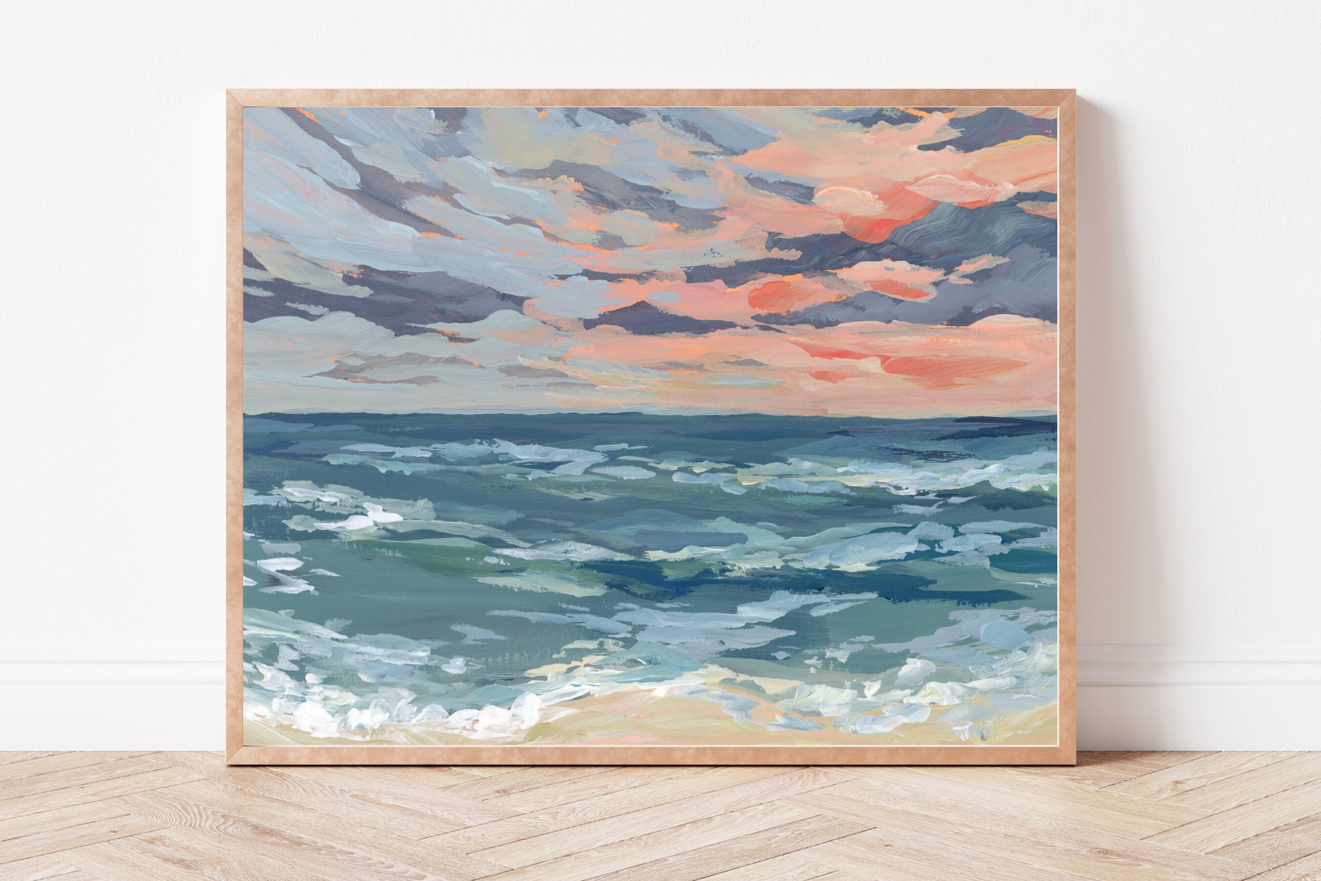 Pensacola Beach Fine Art Print, Florida Seascape Painting, Beach House Decor